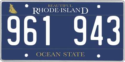 RI license plate 961943