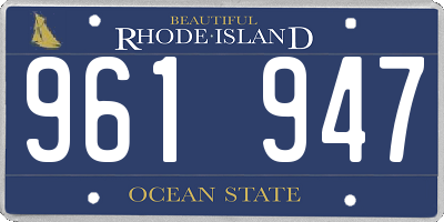 RI license plate 961947
