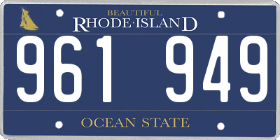 RI license plate 961949