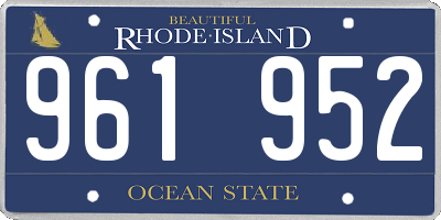 RI license plate 961952