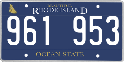 RI license plate 961953