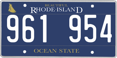 RI license plate 961954