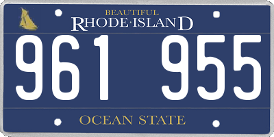 RI license plate 961955