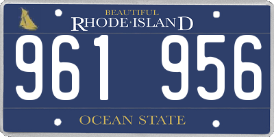 RI license plate 961956