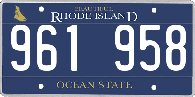 RI license plate 961958