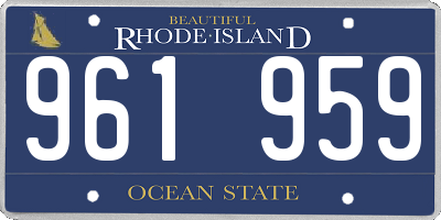 RI license plate 961959