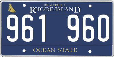 RI license plate 961960