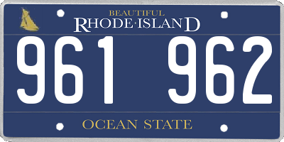 RI license plate 961962