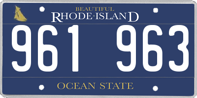 RI license plate 961963