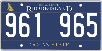 RI license plate 961965