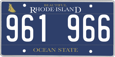 RI license plate 961966