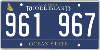 RI license plate 961967