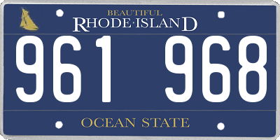 RI license plate 961968