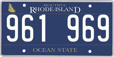 RI license plate 961969
