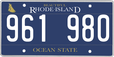 RI license plate 961980