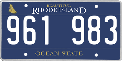 RI license plate 961983