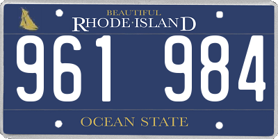 RI license plate 961984