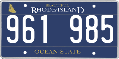 RI license plate 961985