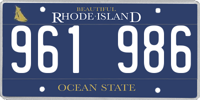 RI license plate 961986