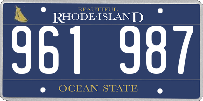 RI license plate 961987