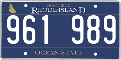 RI license plate 961989