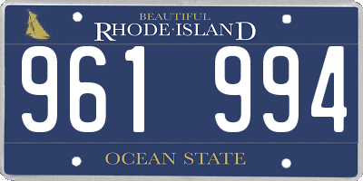 RI license plate 961994