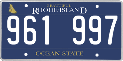 RI license plate 961997