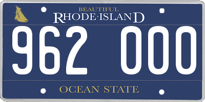 RI license plate 962000