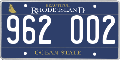 RI license plate 962002