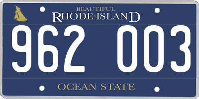 RI license plate 962003