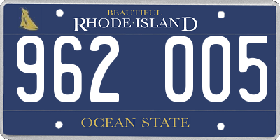 RI license plate 962005