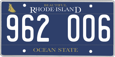 RI license plate 962006