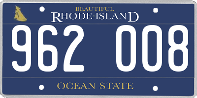 RI license plate 962008