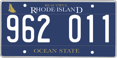 RI license plate 962011