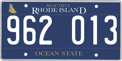 RI license plate 962013