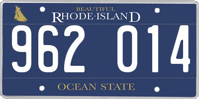 RI license plate 962014