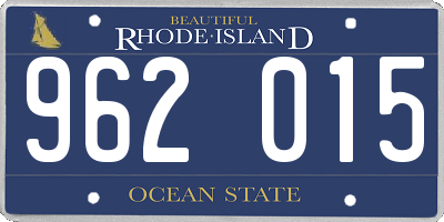 RI license plate 962015