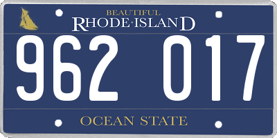 RI license plate 962017