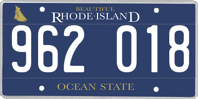 RI license plate 962018