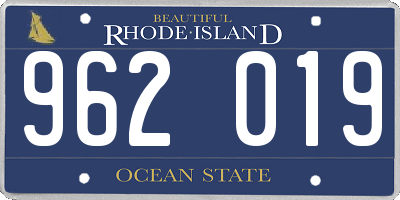 RI license plate 962019