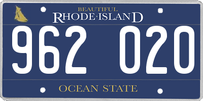 RI license plate 962020