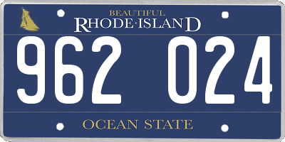 RI license plate 962024