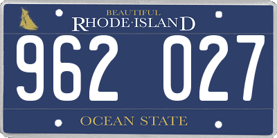 RI license plate 962027