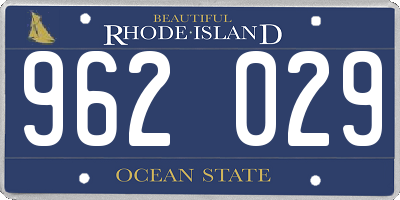 RI license plate 962029