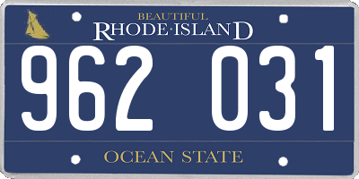 RI license plate 962031