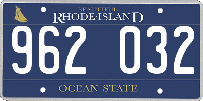 RI license plate 962032