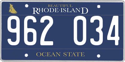 RI license plate 962034