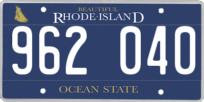 RI license plate 962040