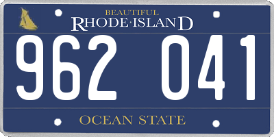 RI license plate 962041