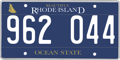 RI license plate 962044